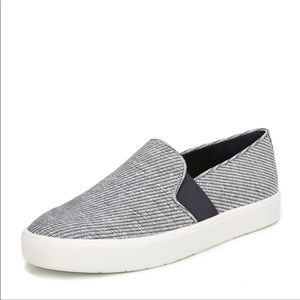 Vince Woven Slip On Platform Blair Navy Blue Sneakers